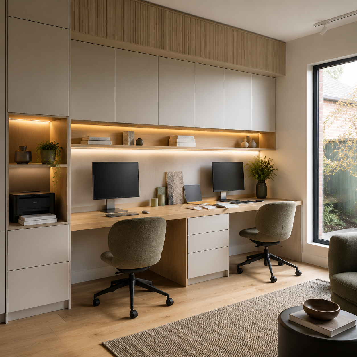 Custom workspace joinery designed around a contemporary commercial interior