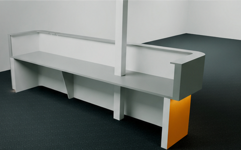 Assembly and internal structure of the reception counter