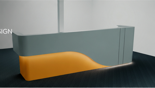 Initial 3D design of the custom reception counter